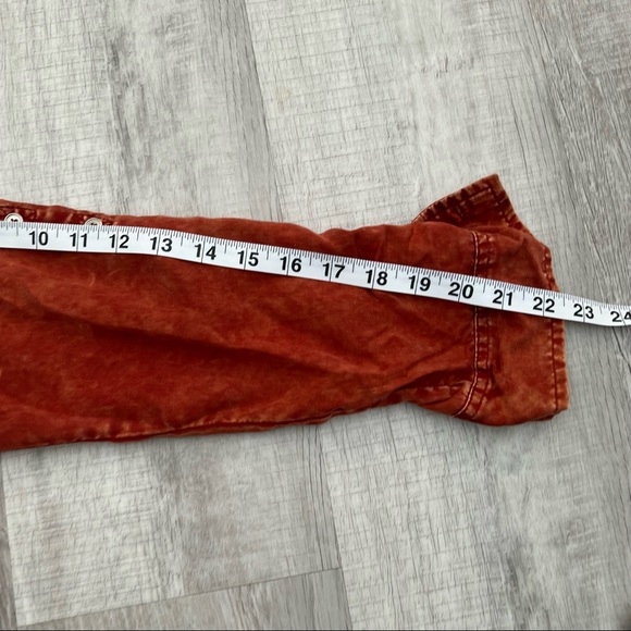 Soft Surroundings orange rust button up Heavenly Soft brick red dyed - Picture 11 of 14